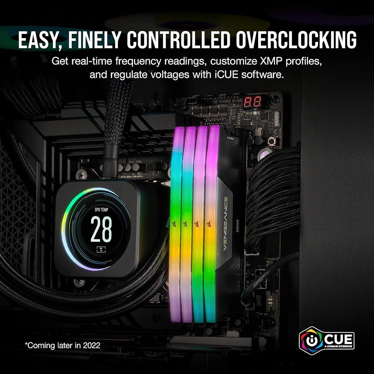 Corsair Ram Desktop Vengeance 96GB 48x2 5600mhz RGB DDR5 CL40 Black Corsair Ram Desktop Vengeance 96GB 48x2 5600mhz RGB DDR5 CL40 Black